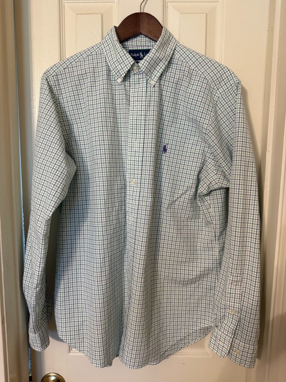 Polo by Ralph Lauren Green & Purple Plaid Button-Down Shirt 16/L